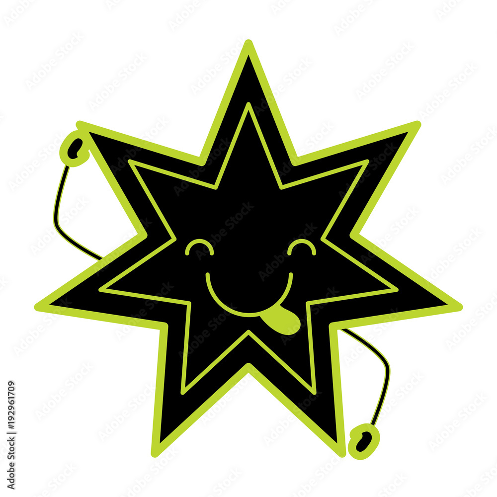 Obraz premium kawaii star icon image