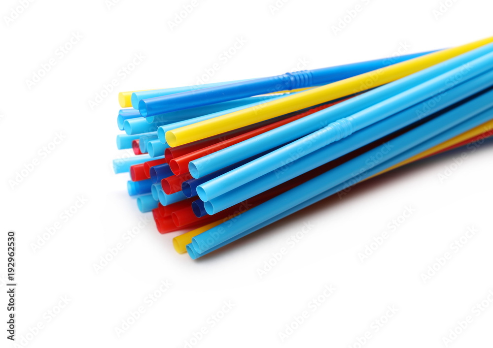 Fototapeta premium Colorful drinking straws isolated on white background