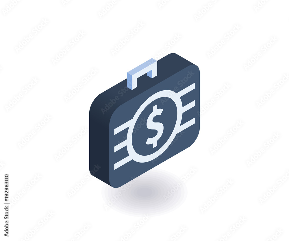 Briefcase icon. Vector illustration in flat isometric 3D style. Briefcase icon. Vector illustration in flat isometric 3D style.