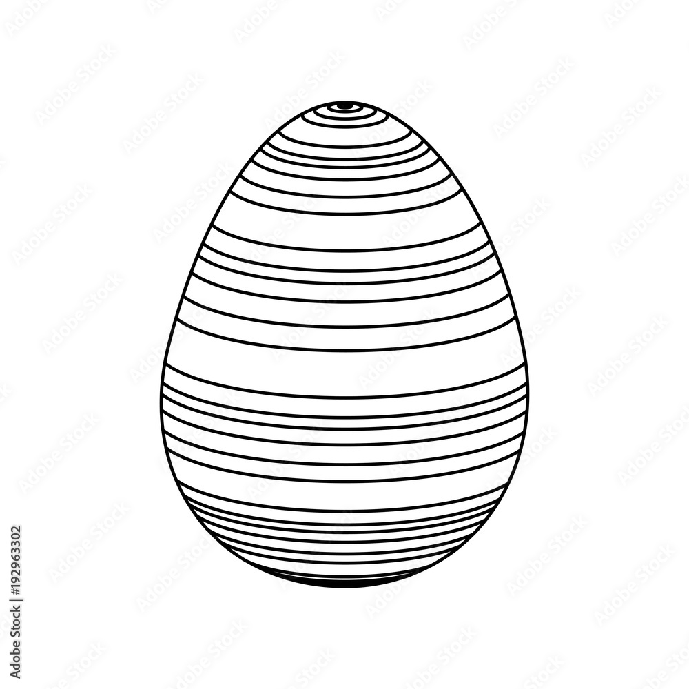 stripes decorative easter egg ornament festive vector illustration