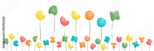 Plump handwritten alphabet vector colorful balloon set.