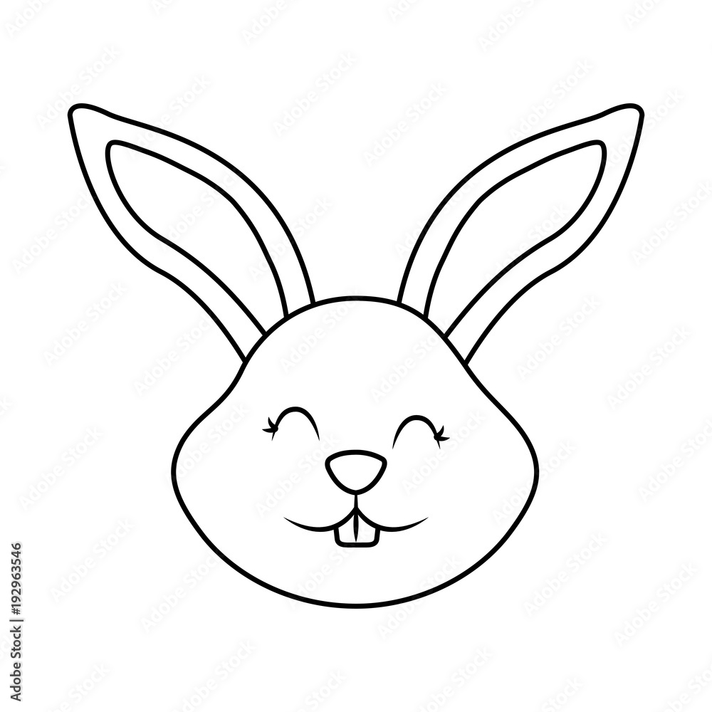 funny cute head rabbit ears animal cartoon vector illustration funny cute head rabbit ears animal cartoon vector illustration
