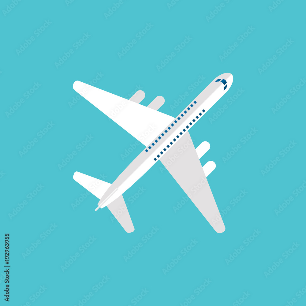 A vector airplane top view. Vector illustration. A vector airplane top view. Vector illustration.
