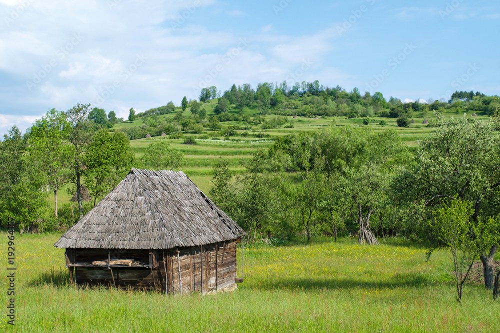 A wooden hut in the Maramures region of Romania