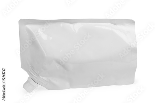 Big blank plastic spouted pouch for sauce, mayonnaise, ketchup, beverage, baby food or cosmetic