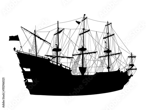 Silhouette of the pirate ship