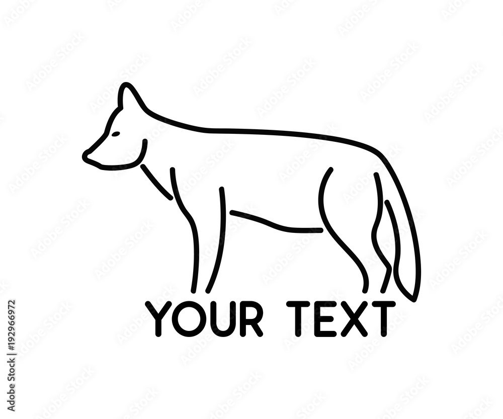 wolf animal line logo design