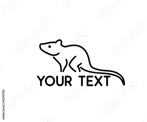 rat mouse animal line logo design