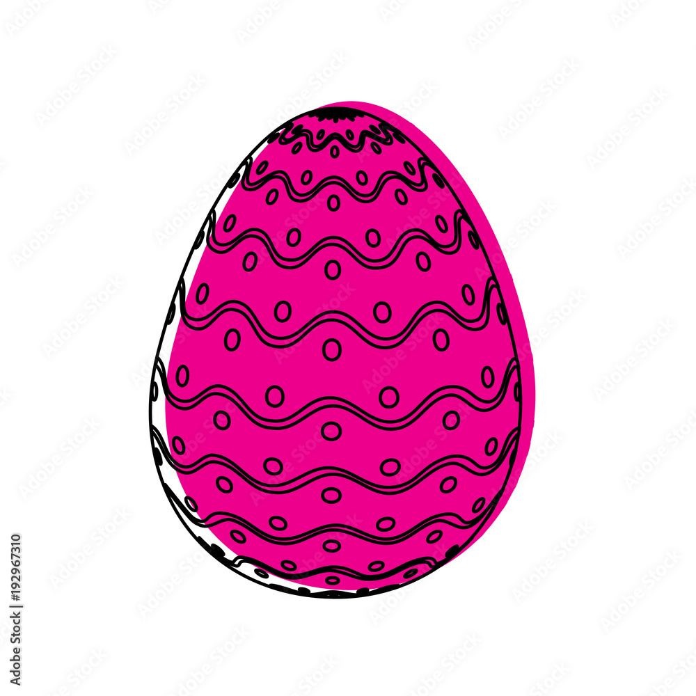 Fototapeta premium decorative easter egg dots and waves ornament vector illustration