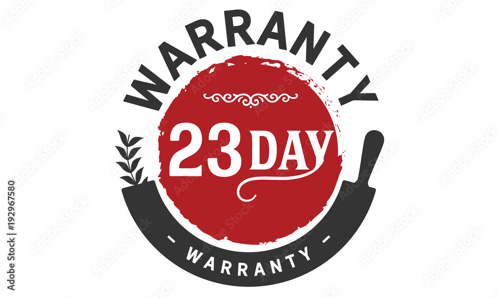 Obraz premium 23 days warranty icon vintage rubber stamp guarantee