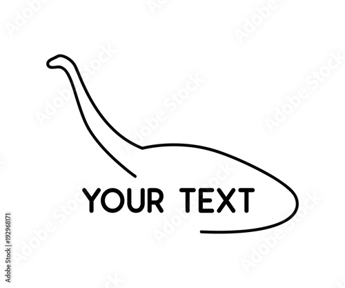 dinosaur animal line logo design illustration