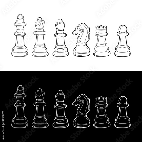 Set of chess pieces. Vector illustration