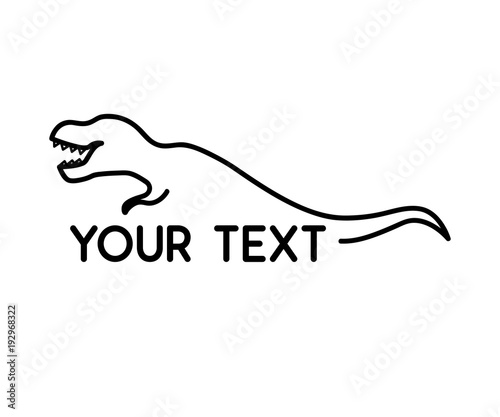 t rex animal line logo design illustration