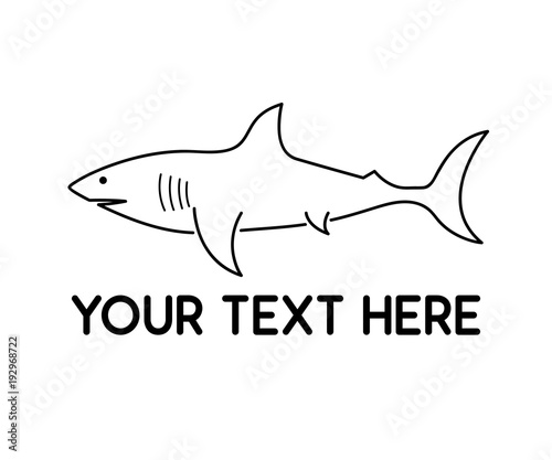 shark animal line logo design illustration