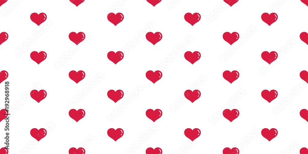 heart valentine Seamless pattern vector isolated cartoon doodle wallpaper background red
