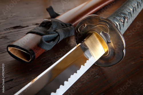 Quadro su tela Japanese sword and sheath