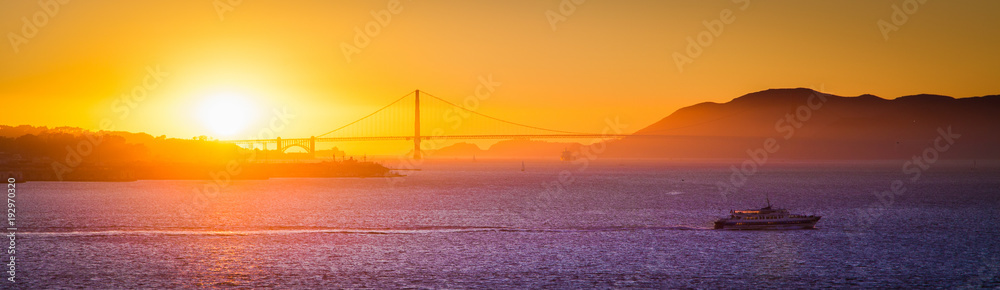 Golden Gate Bridge at sunset, California, USA