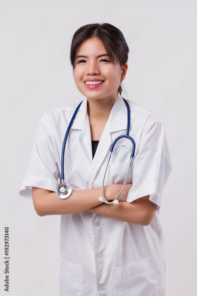 confident friendly happy smiling asian female doctor, woman doctor, woman surgeon, woman physician, hospital worker, health care profession studio white isolated portrait confident friendly happy smiling asian female doctor, woman doctor, woman surgeon, woman physician, hospital worker, health care profession studio white isolated portrait