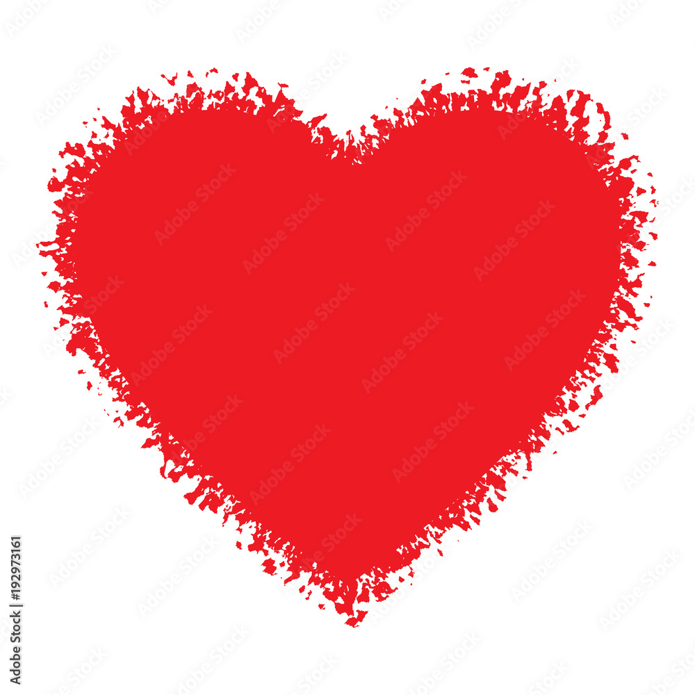 Red Hand Drawn Grunge Heart logo. Vector illustration. Red Hand Drawn Grunge Heart logo. Vector illustration.