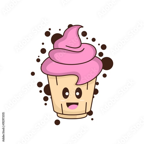 Cake illustration. Sweet cake icon