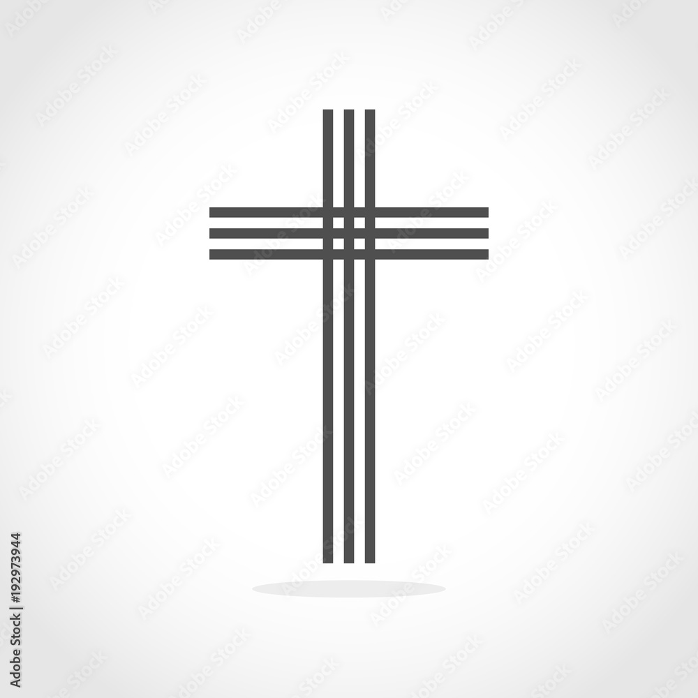 Gray Christian cross icon. Vector illustration. Gray Christian cross icon. Vector illustration.