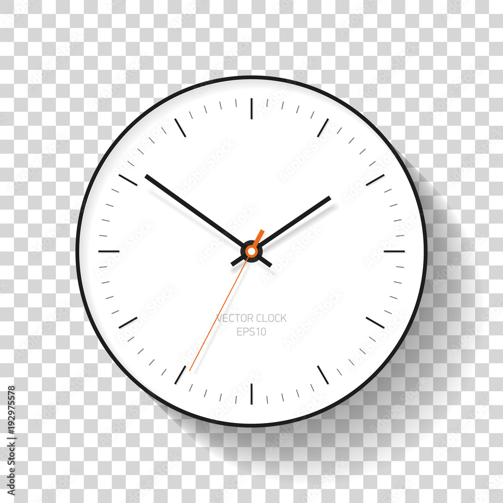 Simple Clock icon in flat style, minimalistic timer on transparent  background. Business watch. Vector design element for you project Stock  Vector | Adobe Stock