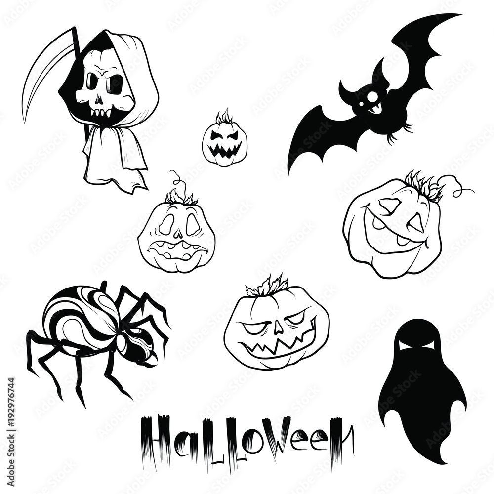 Obraz premium set of pictures for halloween