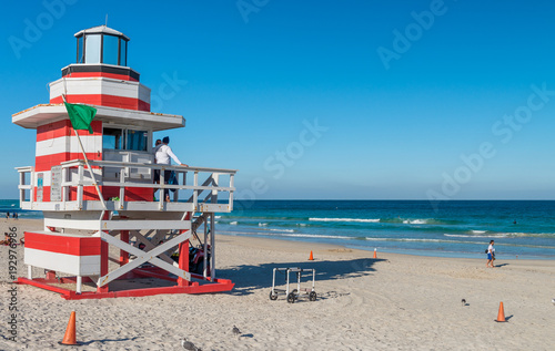 MIAMI - FEBRUARY 25, 2016: Miami Beach on a beautiful winter day. It is a recreation point for families © jovannig