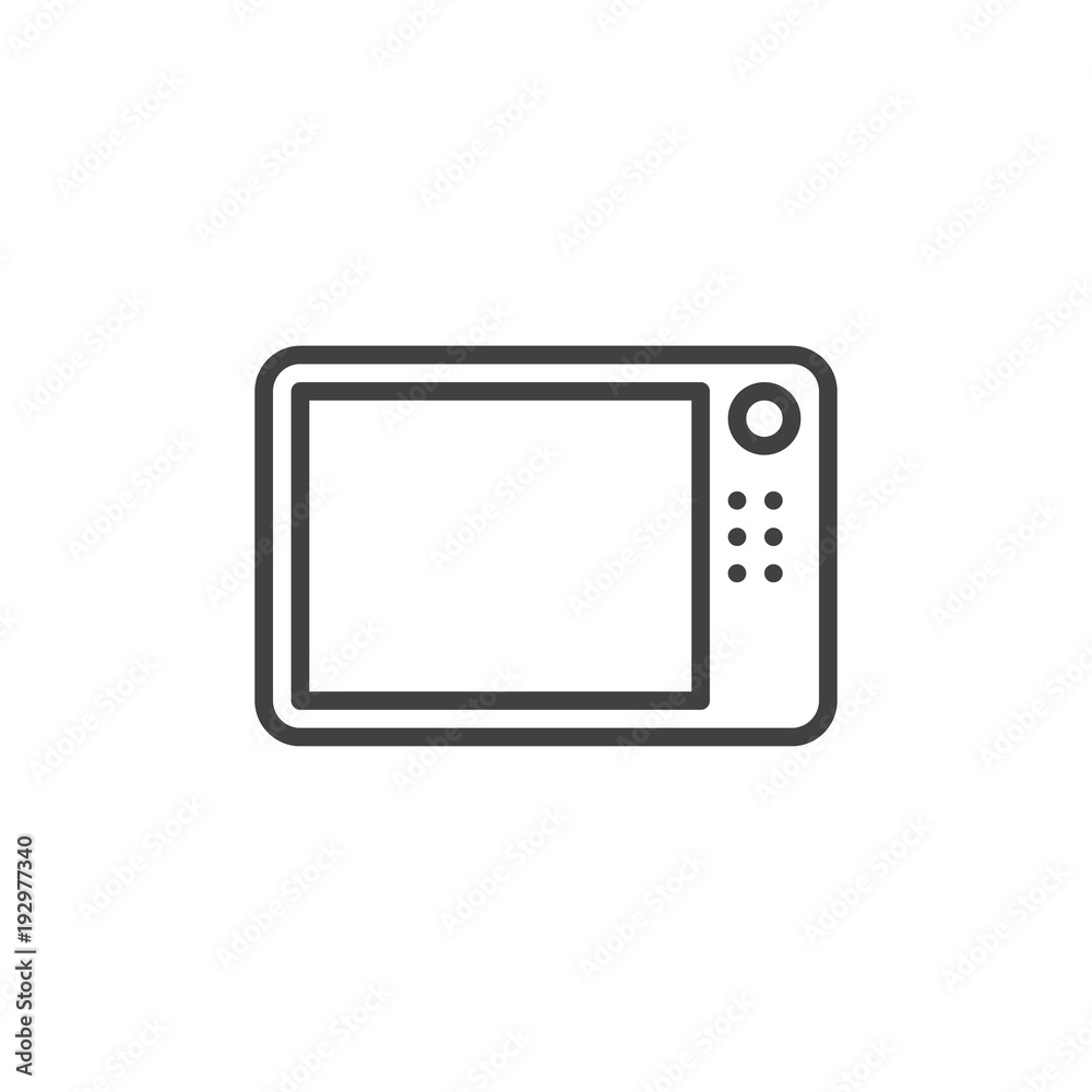 Microwave oven outline icon. linear style sign for mobile concept and web design. simple line vector icon. Symbol, logo illustration. Pixel perfect vector graphics Microwave oven outline icon. linear style sign for mobile concept and web design. simple line vector icon. Symbol, logo illustration. Pixel perfect vector graphics