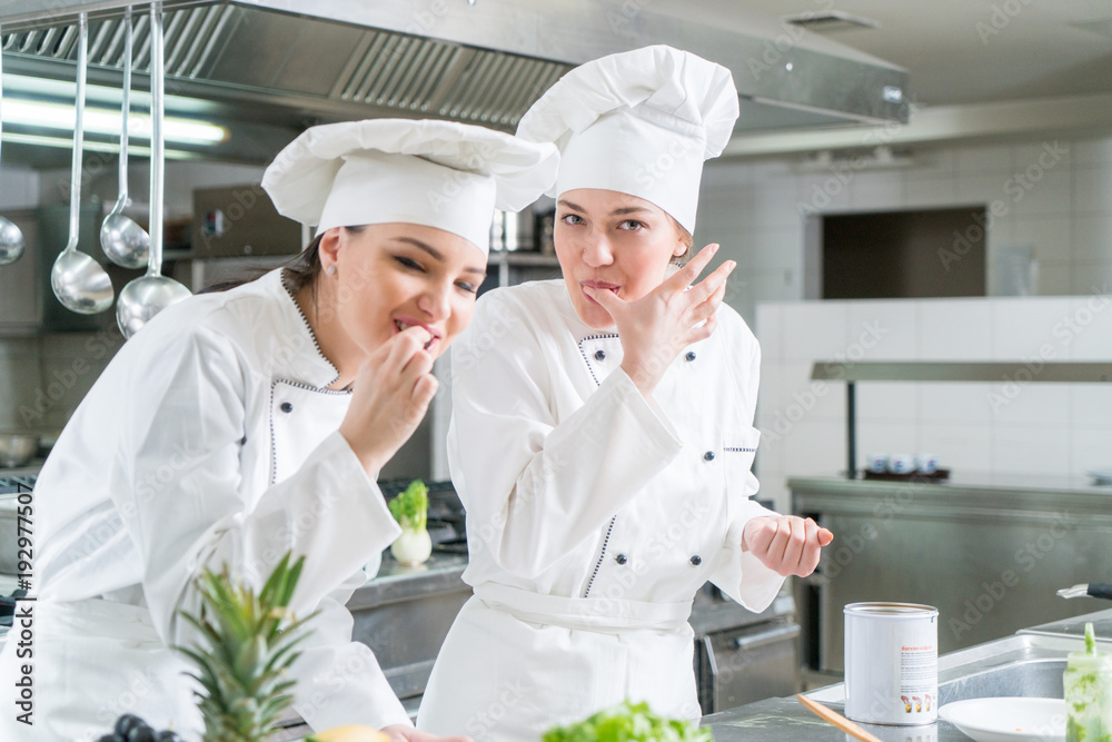 Chef Cooking, Cutting and preparing next plate