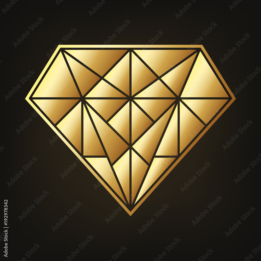 Gold diamond icon. Vector illustration Stock Vector | Adobe Stock