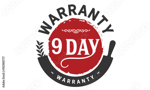 9 days warranty icon vintage rubber stamp guarantee photo