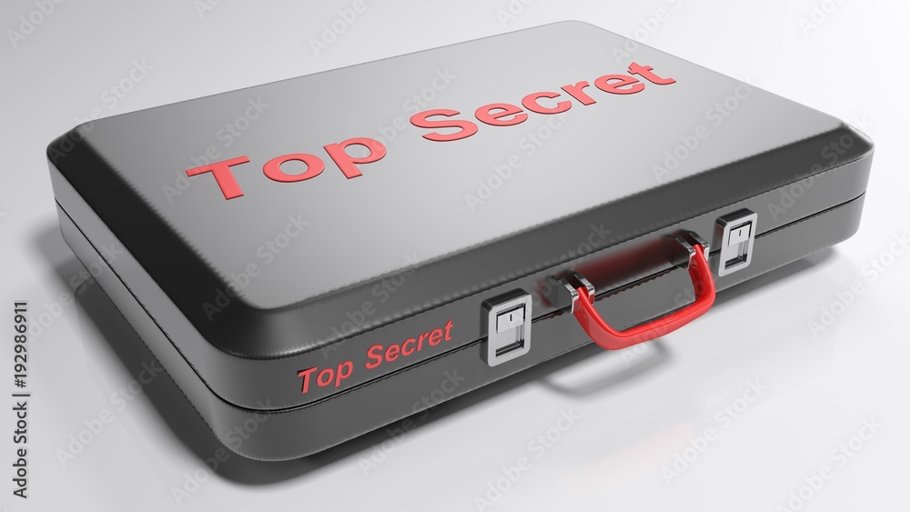 Top secret black suitcase - 3D rendering Top secret black suitcase - 3D rendering