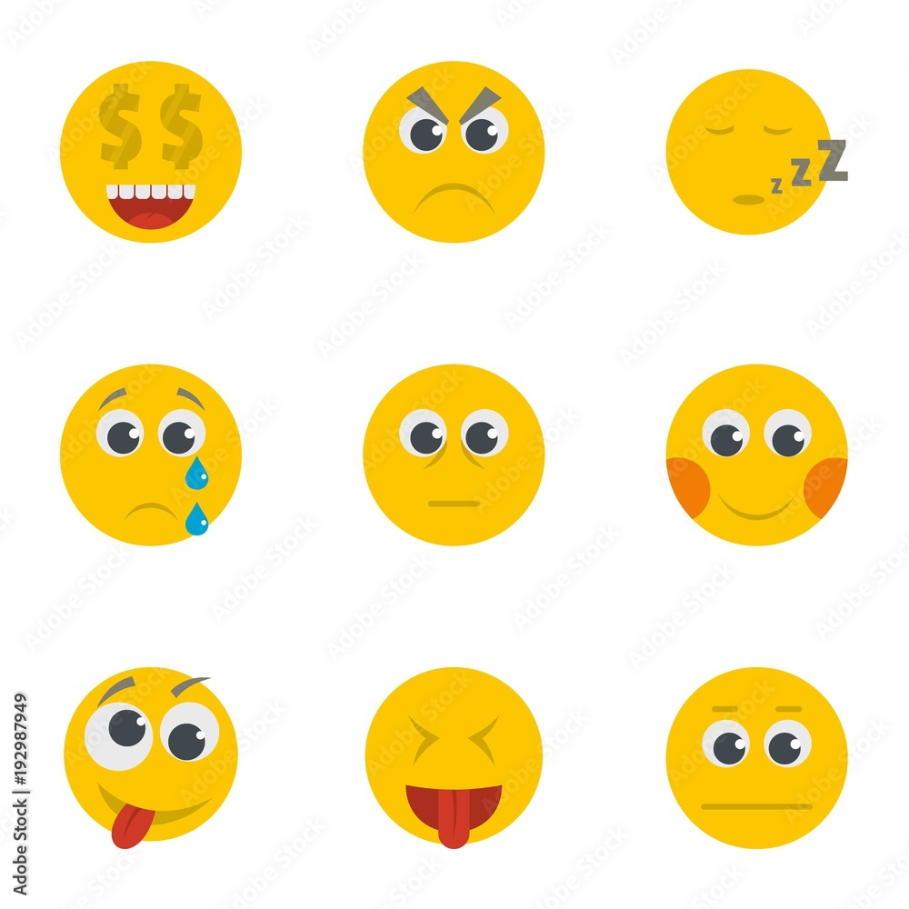 Grin icons set. Cartoon set of 9 grin vector icons for web isolated on white background Grin icons set. Cartoon set of 9 grin vector icons for web isolated on white background