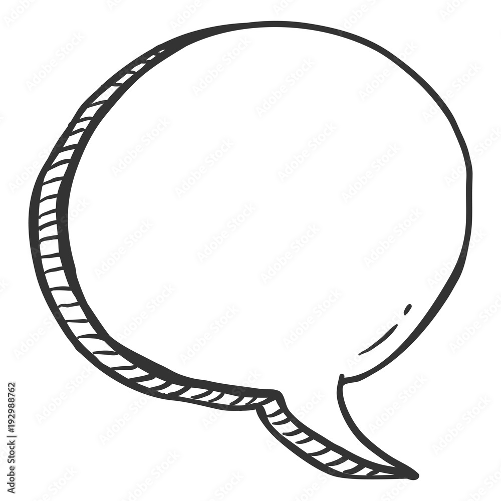 Vector Single Sketch Comics Speech Bubble. Comix Balloon