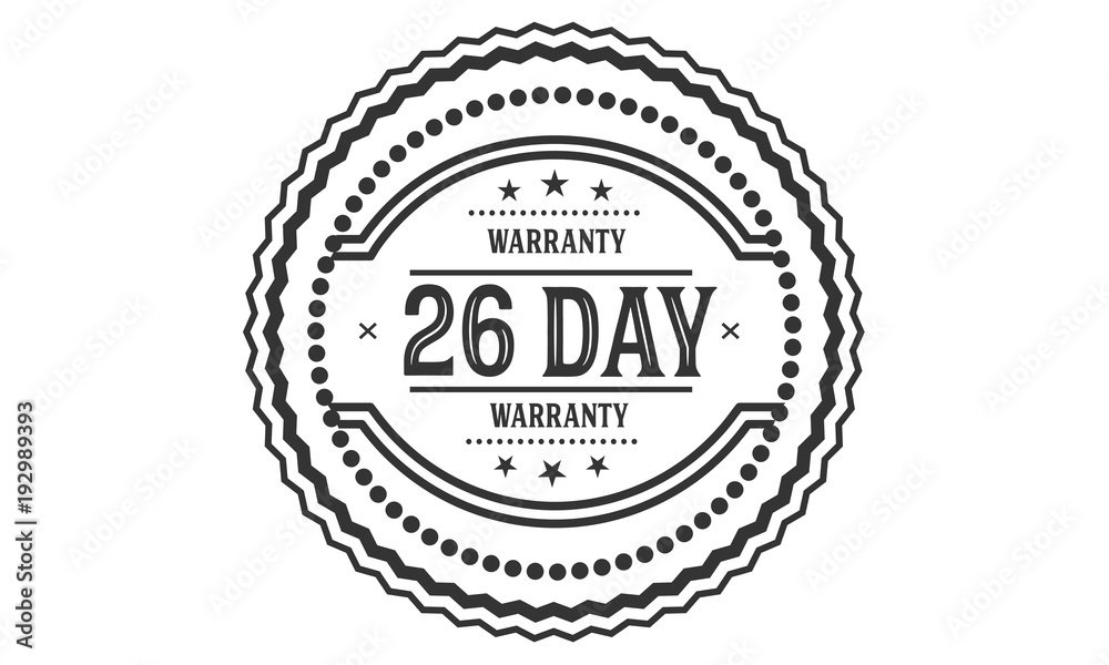 Fototapeta premium 26 days warranty icon vintage rubber stamp guarantee