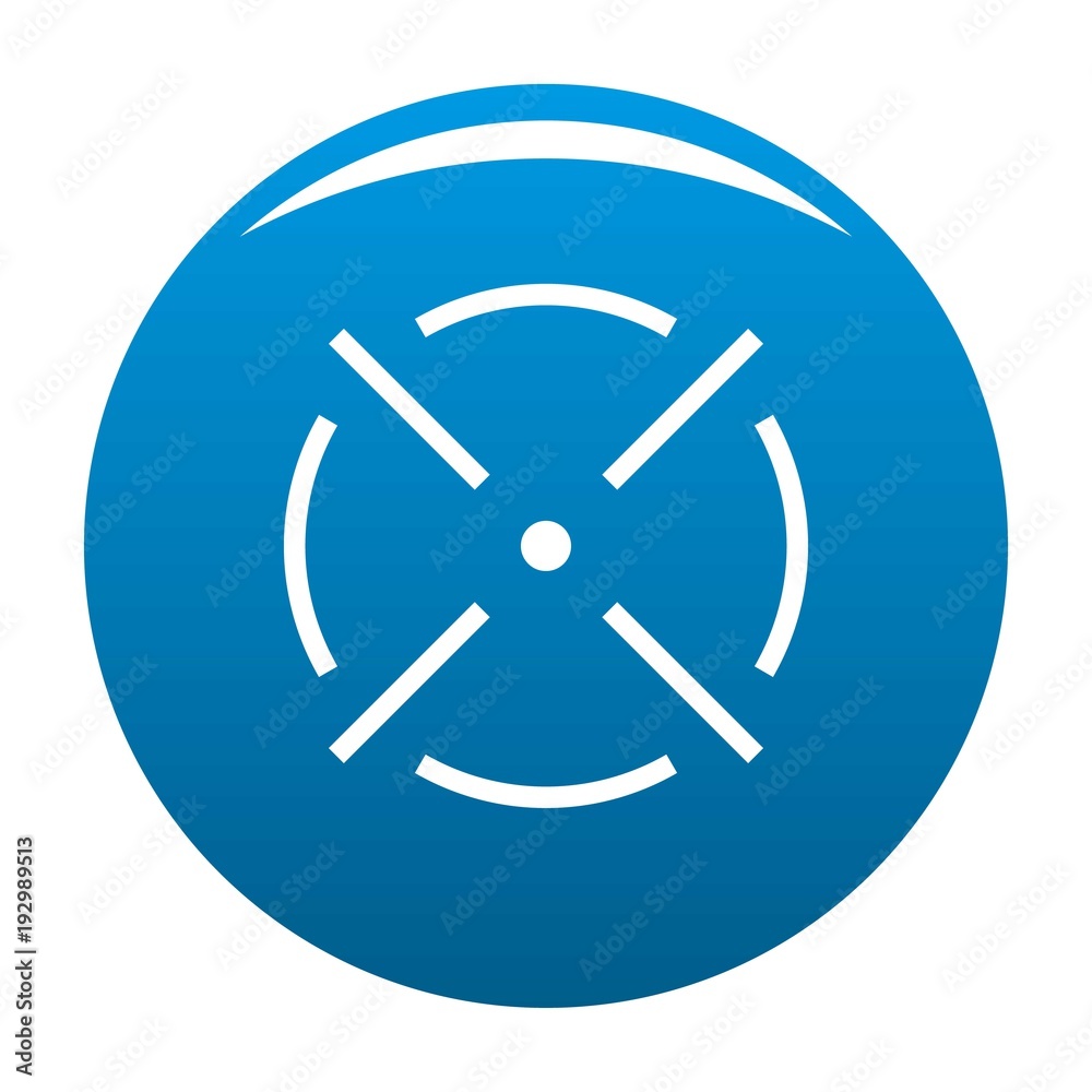 Close radar icon vector blue circle isolated on white background Close radar icon vector blue circle isolated on white background