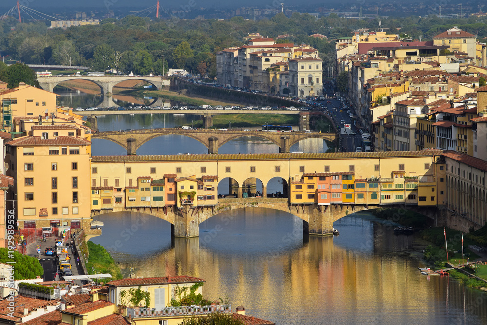 View of Ponte Vecchio in Florence in Italy.