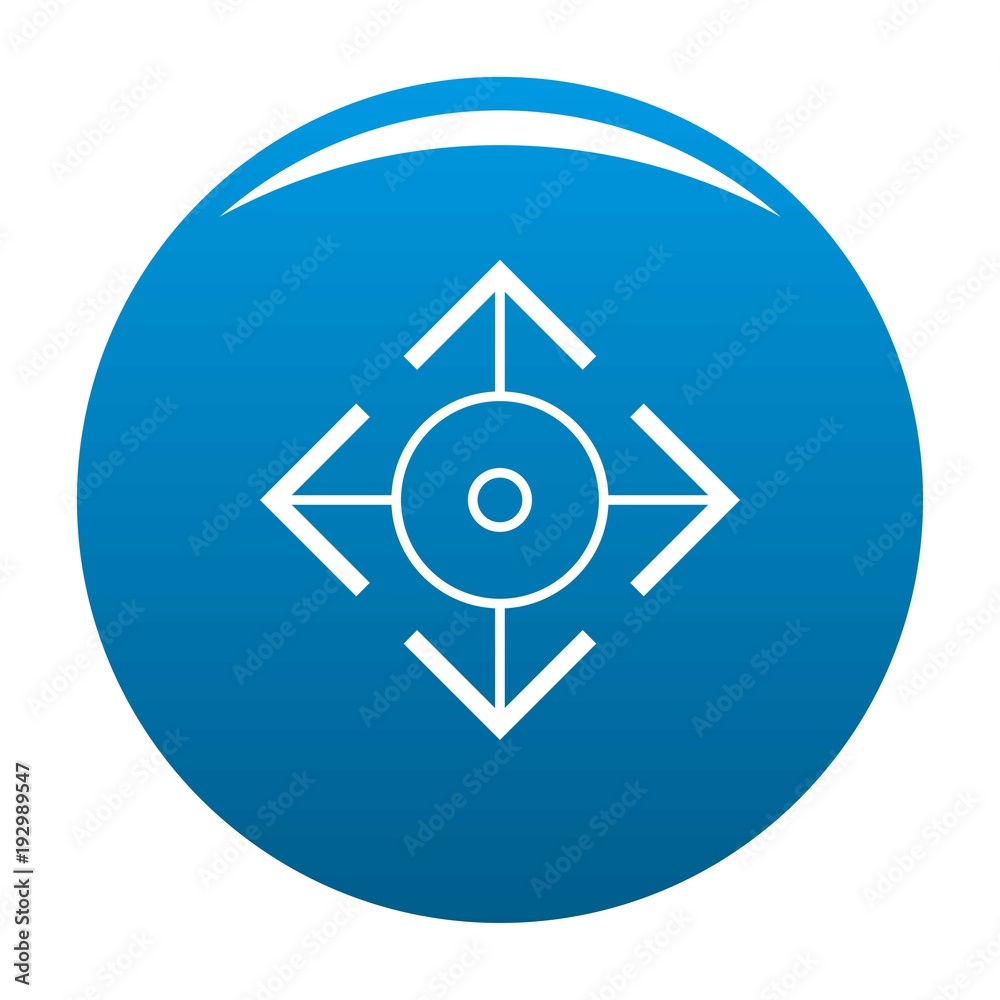 Easy target icon vector blue circle isolated on white background Easy target icon vector blue circle isolated on white background