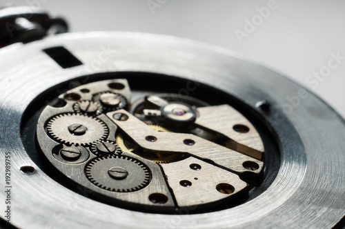 mechanism old dirty pocket watch close-up. watch repair concept