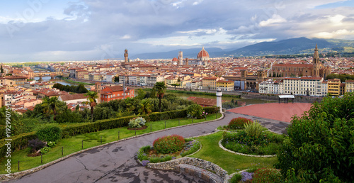 Panoramic view of  Florence in Italy photo
