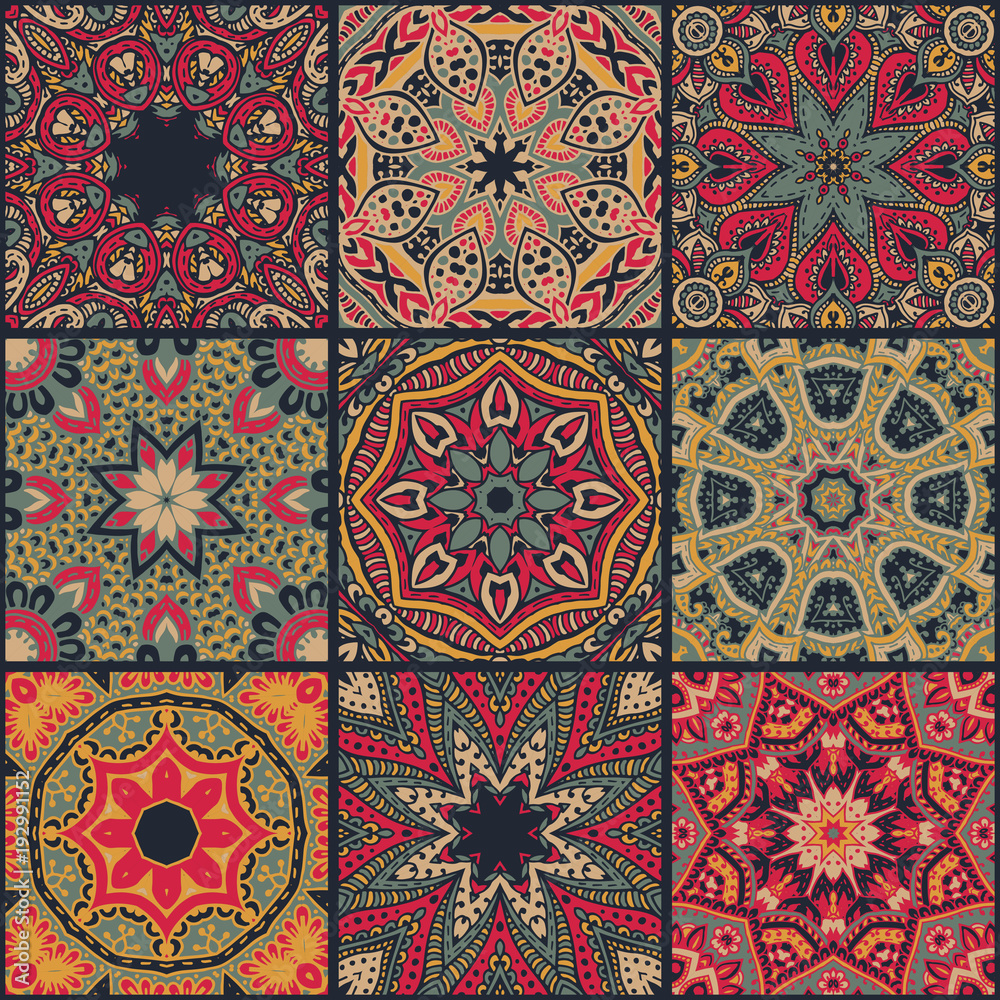 Vector abstract patchwork seamless pattern