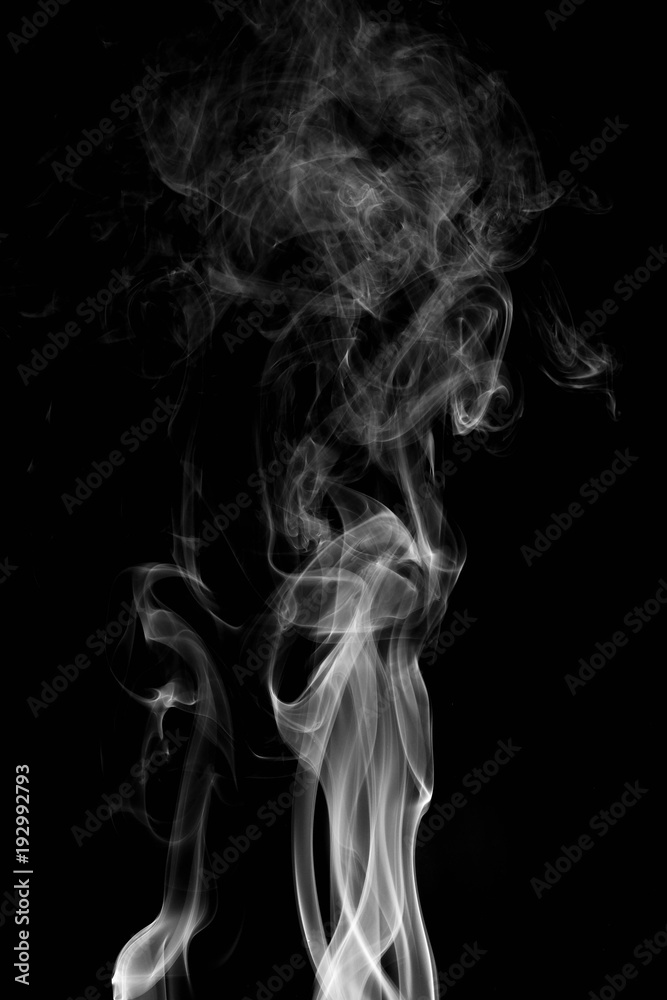 Fototapeta premium abstract background smoke curves and wave on black background