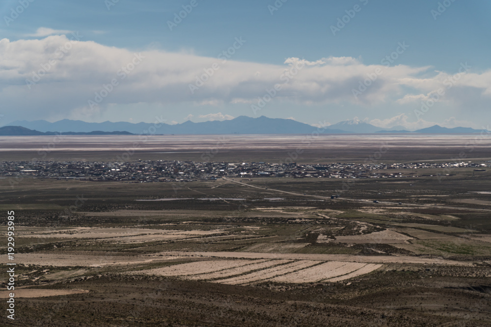 View of Uyuni in the Potosi department of Bolivia