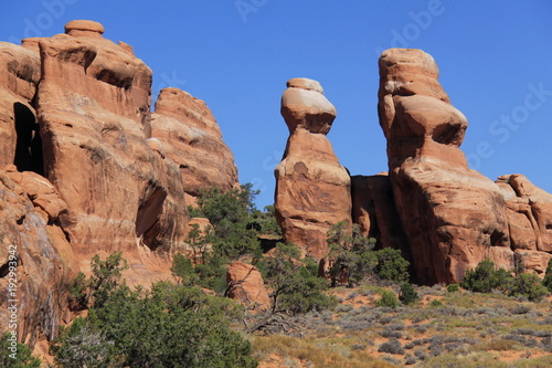 Rock formation in Arches National Park in Utah in the USA 