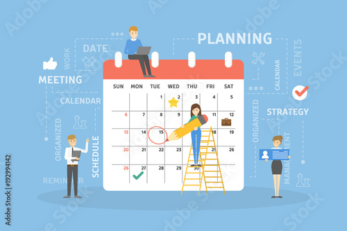 People planning calendar.