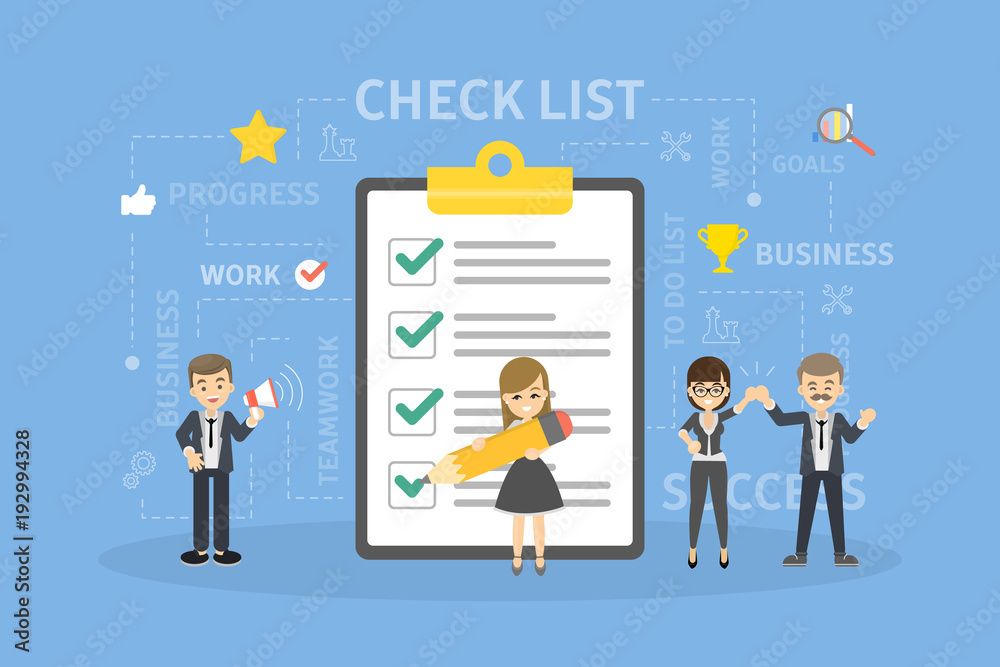 Check list illustration. Check list illustration.