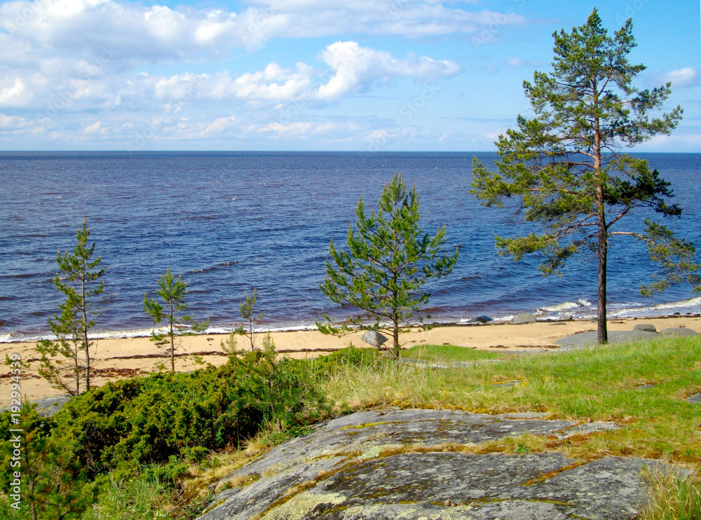View of the unique Kiy Island in the Onega Bay of the White Sea in Arkhangelsk region Russia