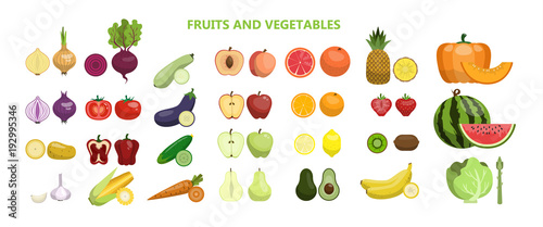 Fruits and vegetables.