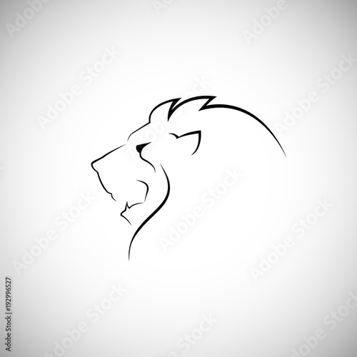 Lion head line style logo vector illustration